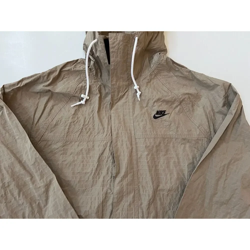 Nike Club Bowline Jacket Windbreaker Khaki Black FN3108-247 Men's Size L